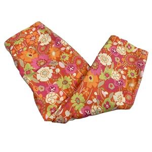 Retro floral cropped pants